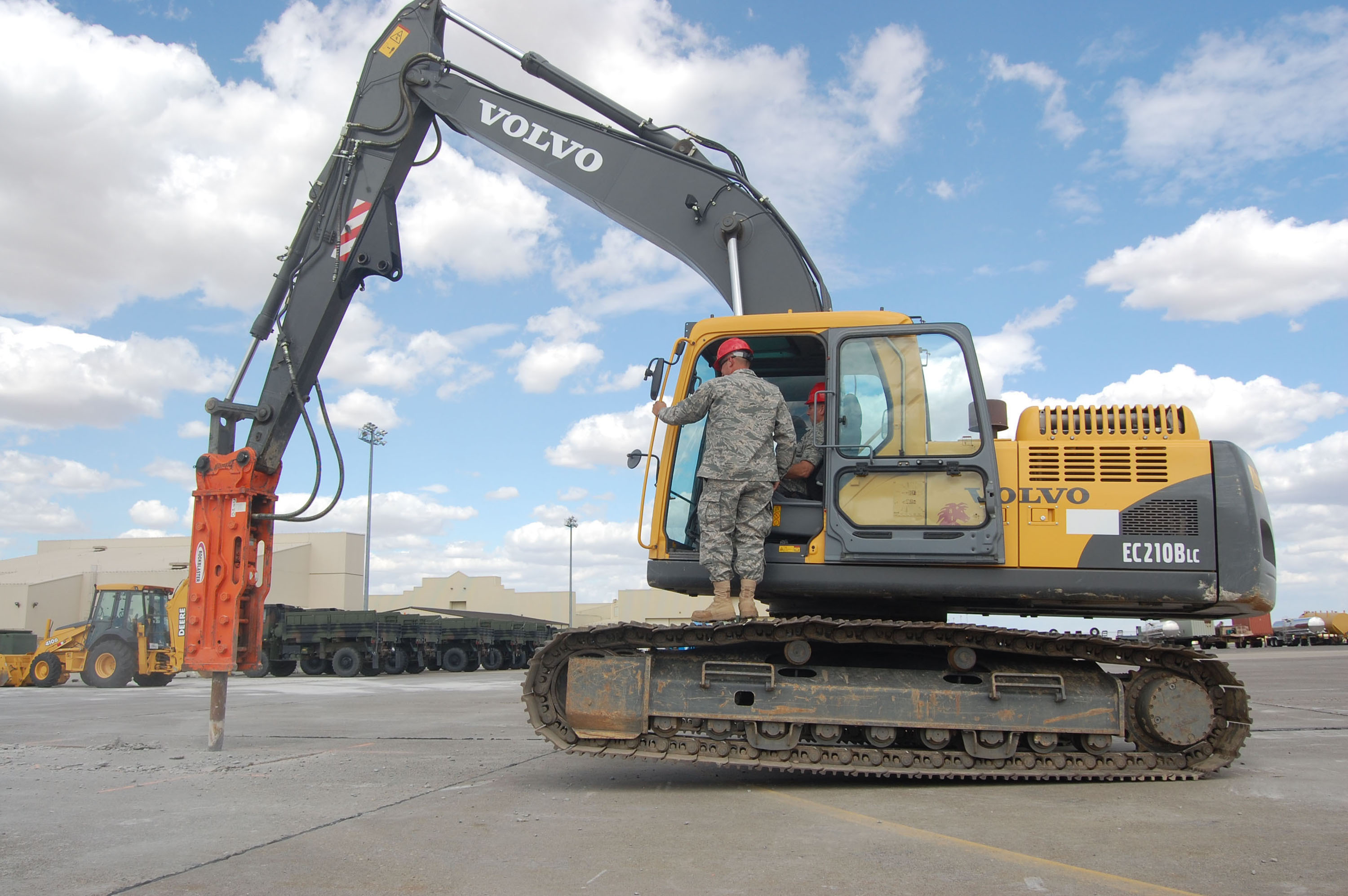 rockblaster hammer attached to excavator in new york at US AirForce